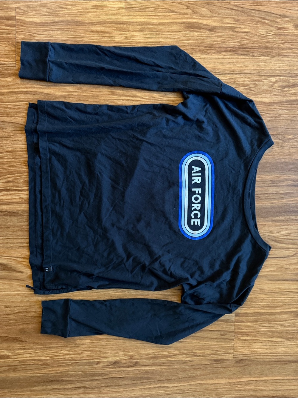 Black 'Air Force' Graphic Long Sleeve Tee